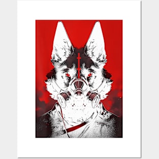 Futuristic Cyberpunk Gothic Wolf - Goth Grunge ,Punk Occult Posters and Art